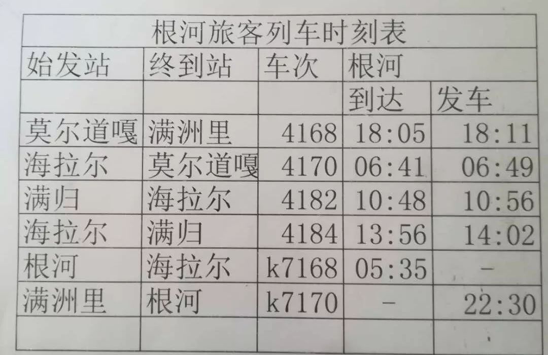 滿洲里最新列車時刻表詳解及最新更新通知